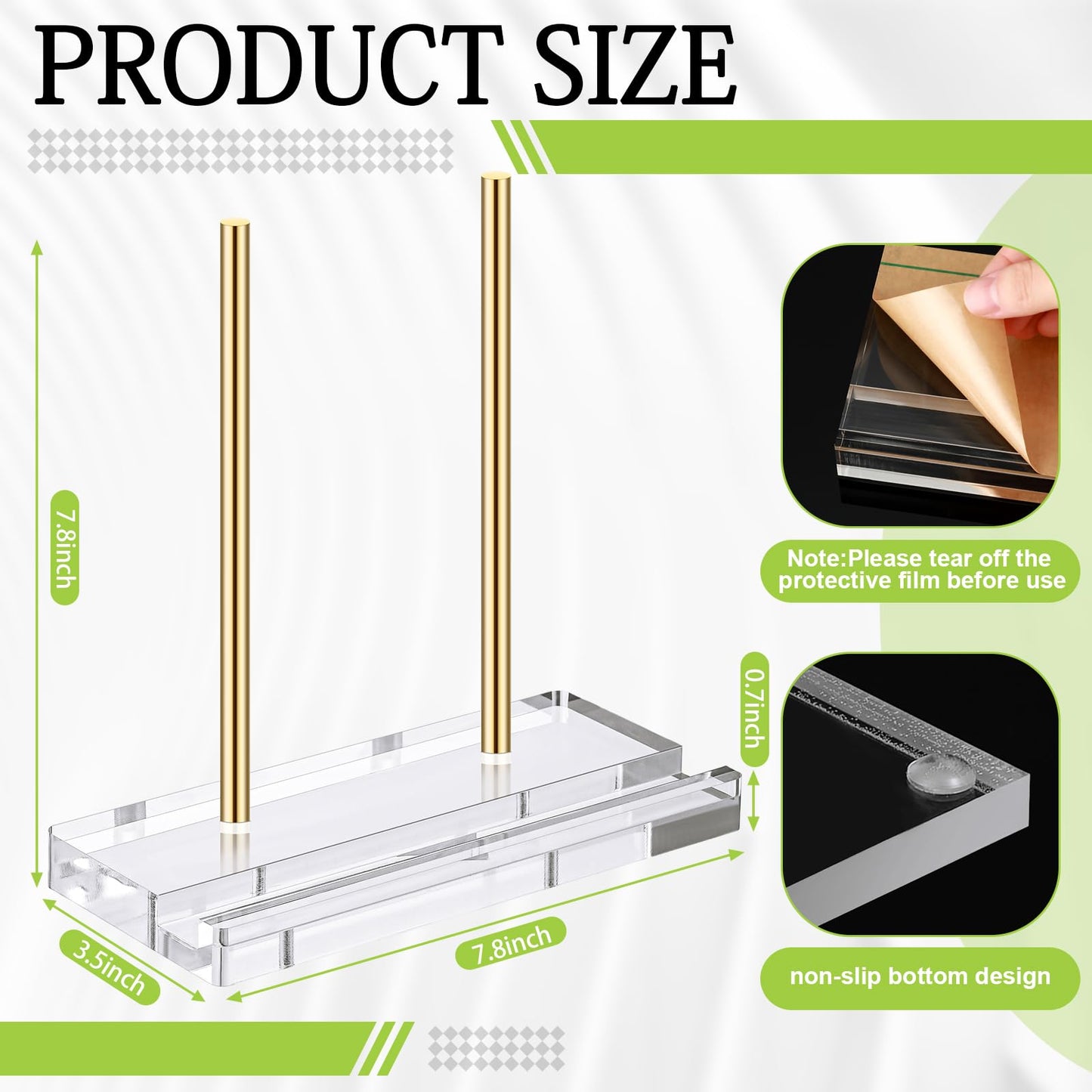 CroBlissful Tabletop Acrylic Display Stand Clear Easel Acrylic Book Display Holder Artwork Storage Rack for Picture Plate Frame Albums Record Magazine Tablet Canvas Board(Gold,7.8 x 3.5 x 7.8 Inch)