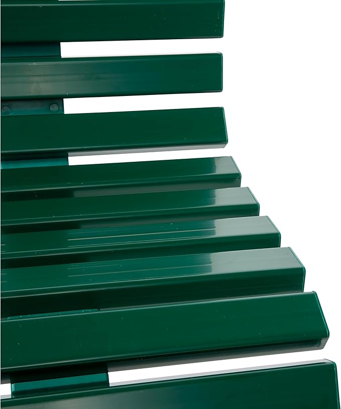 Plow & Hearth Weatherproof German PVC Outdoor Bench | 3-Seat | Holds Up to 500 lbs | Garden Patio Porch Park Deck | Steel and Resin (Green)
