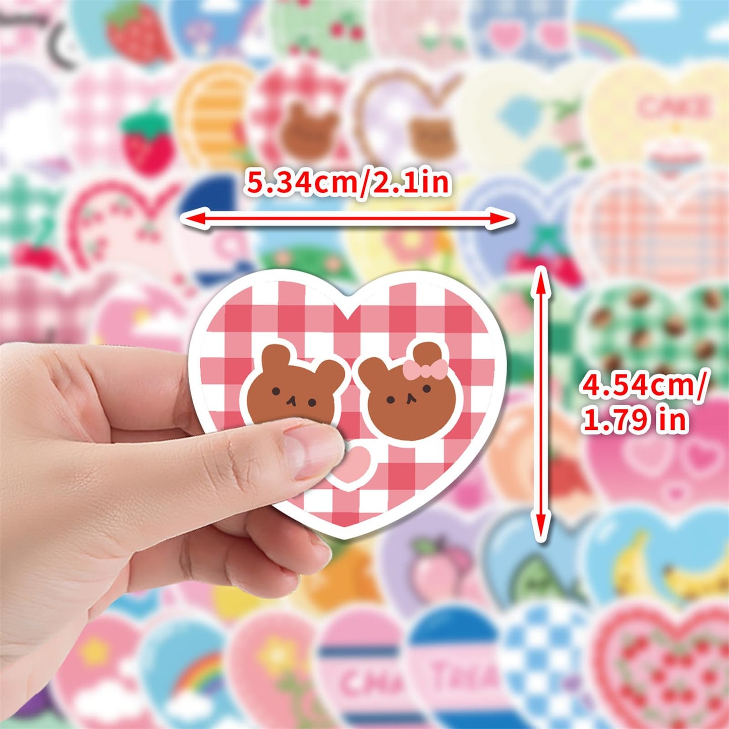 50PCS Valentines Stickers, Heart Stickers for Water Bottle, Scrapbook, Laptop, Valentine's Day Gift, Cute Love Decorative Sticker for Teens Adults