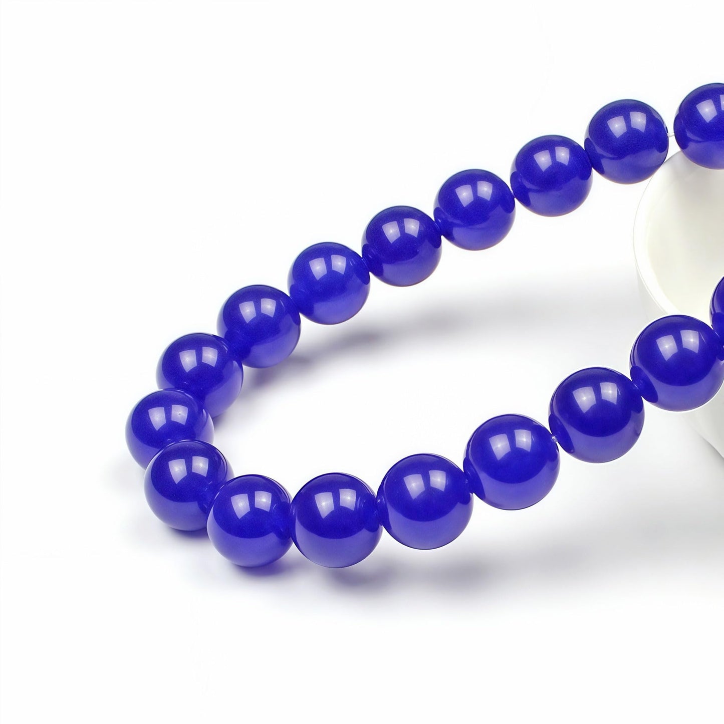 MJDCB Natural Stone Beads Sapphire Jade Round Loose Beads for Jewelry Making DIY Bracelet Necklace (10mm)