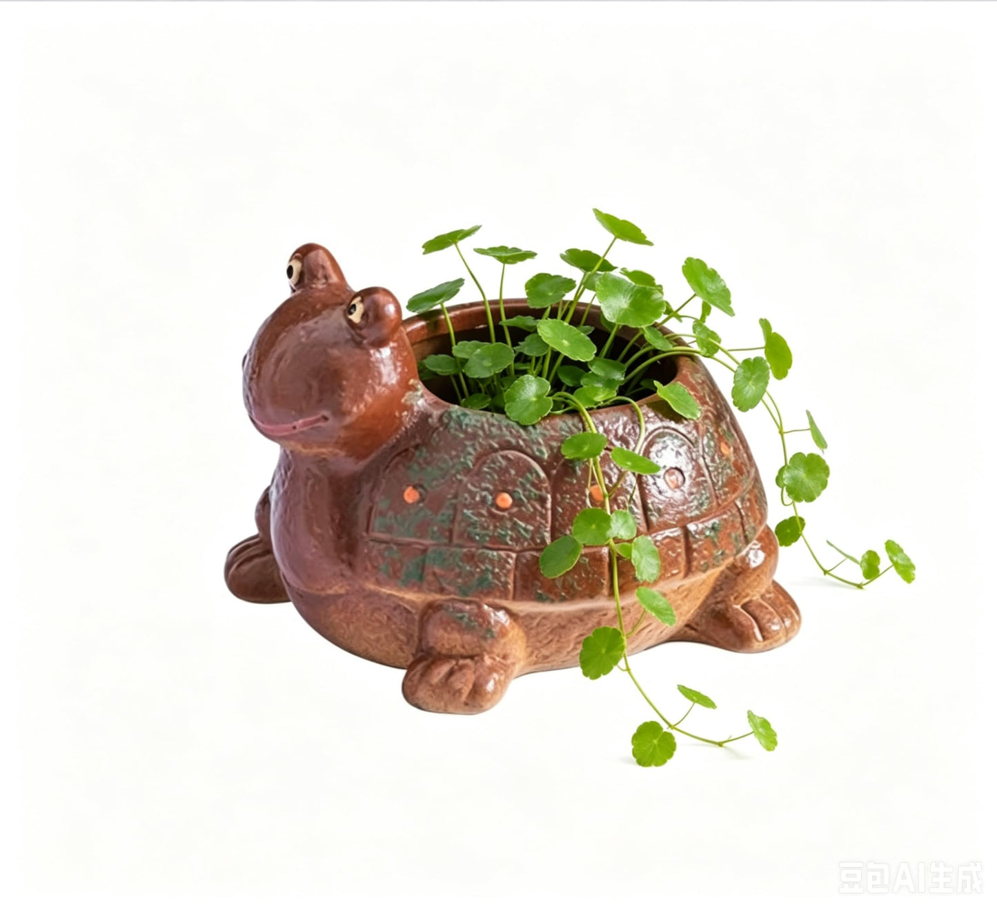 zmgmsmh Ceramic Succulent Plant Pot with Drainage Hole Animal Shaped Flower Pot Container Planter for Home Office Desk Garden (Brown Tortoise)