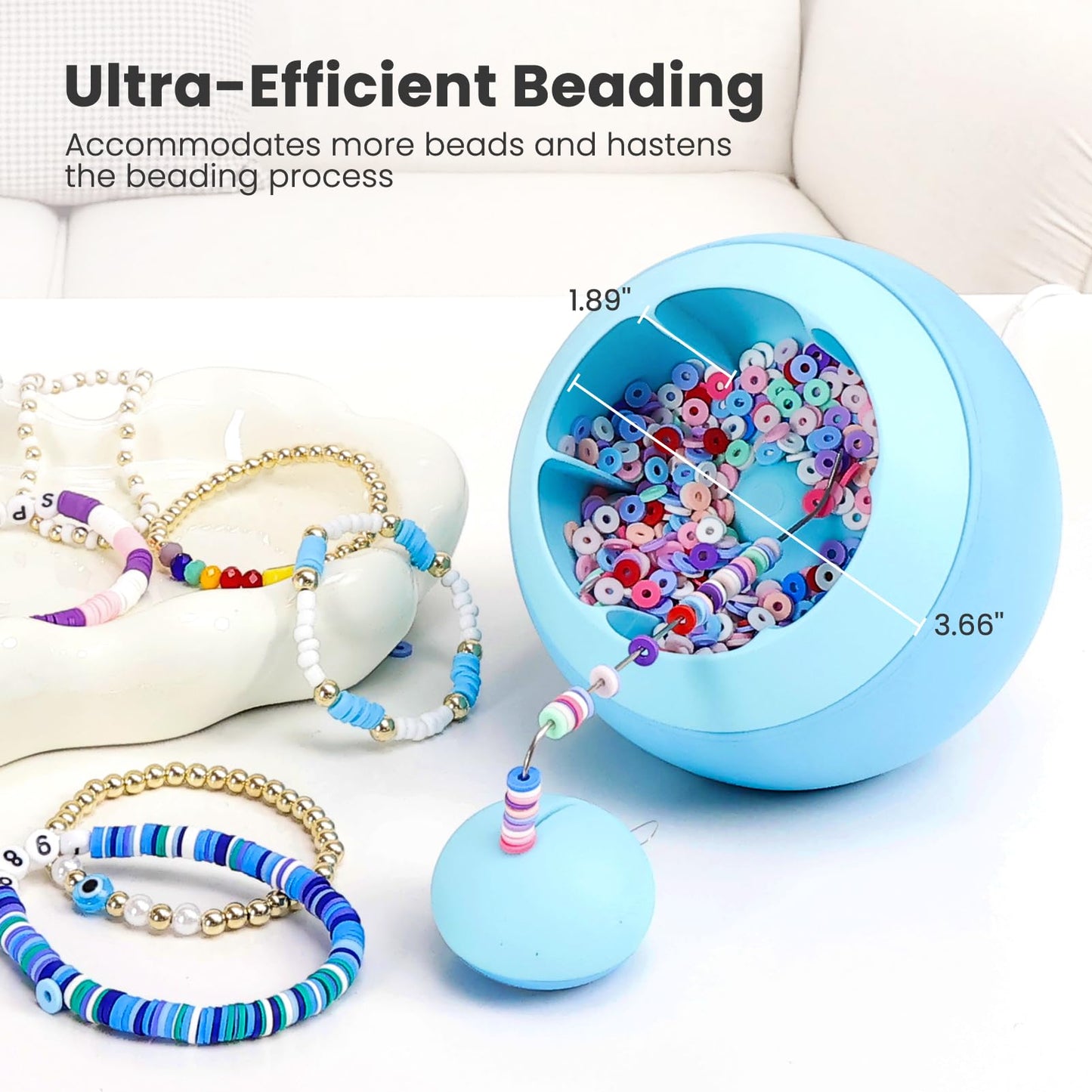 Tilhumt Bead Spinner Kit, 3826Pcs Bracelet Spinner Kit Electric Bracelet Maker Machine with Beginner Friendly Positioning Mat and 18 Colors Polymer Clay Beads for Jewelry Bracelets Making