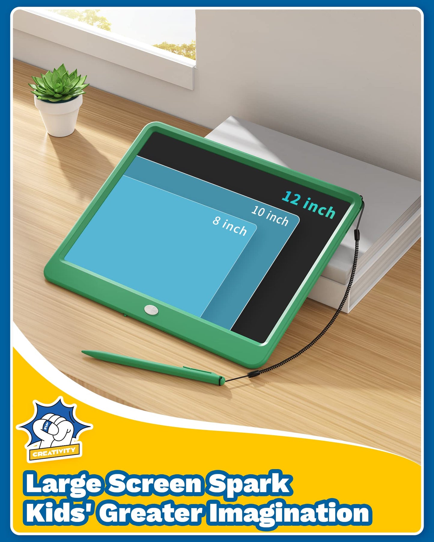 TEKFUN Toys 12" LCD Writing Tablet for Kids Ages 3–8, Drawing Tablet Toy for Boys & Girls, Easy Way to Keep Kids Busy, Mess-Free Doodle Board for Travel, Learning & Play