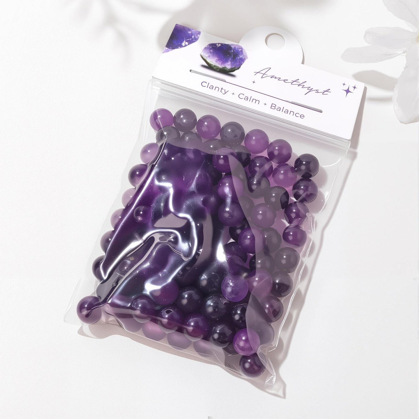 Raicegs 100pcs 8mm Amethyst Beads Natural Gemstone Beads Round Loose Beads for Jewelry Making DIY Bracelets Necklace