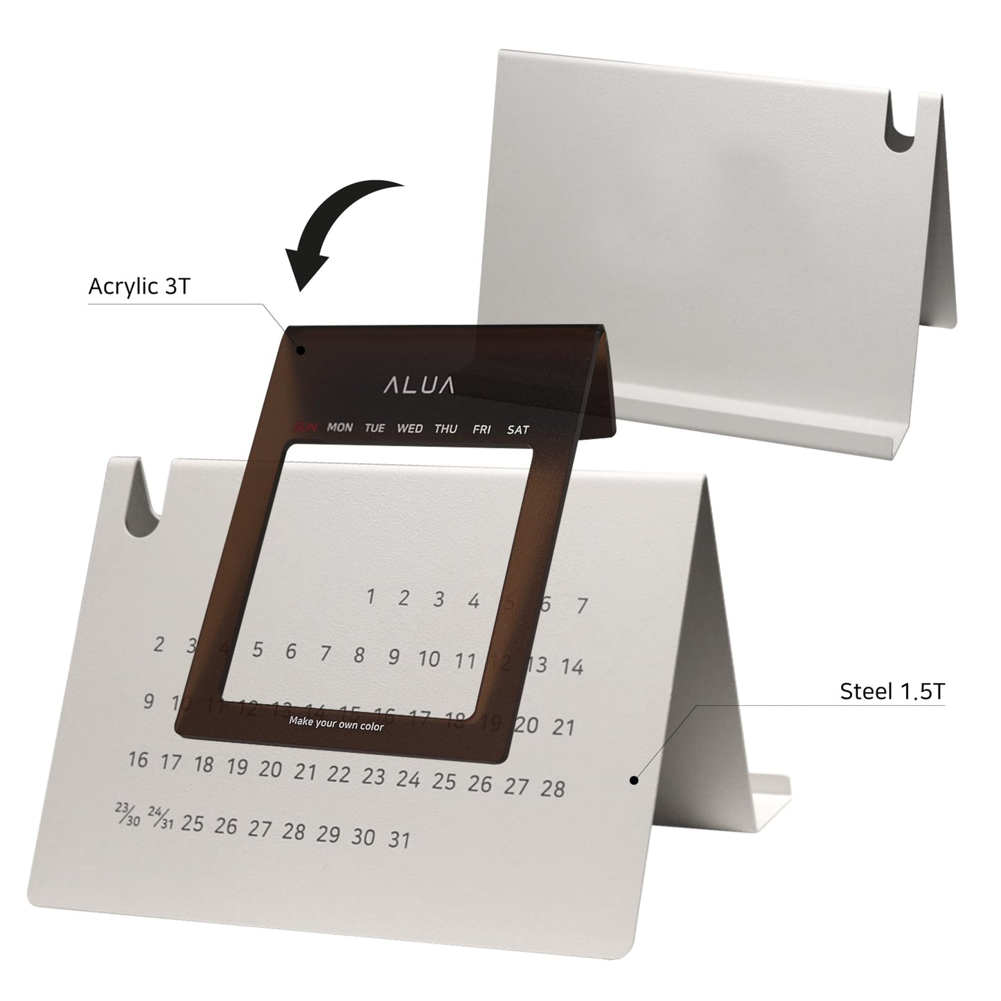 ALUA - Perpetual Calendar Premium Desk Calendar Reusable Yearly Planner Eco-Friendly and Timeless Design (Sand Cream)