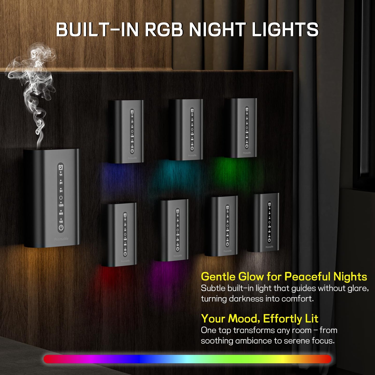 2025 Upgrade Smart Plug in Diffuser, Waterless Scent Diffusers for Home Cover Up to 800 Sq. Ft with 3 Mist Levels & Timers, Waterless Essential Oil Diffuser with RGB Lighting for Home, Office