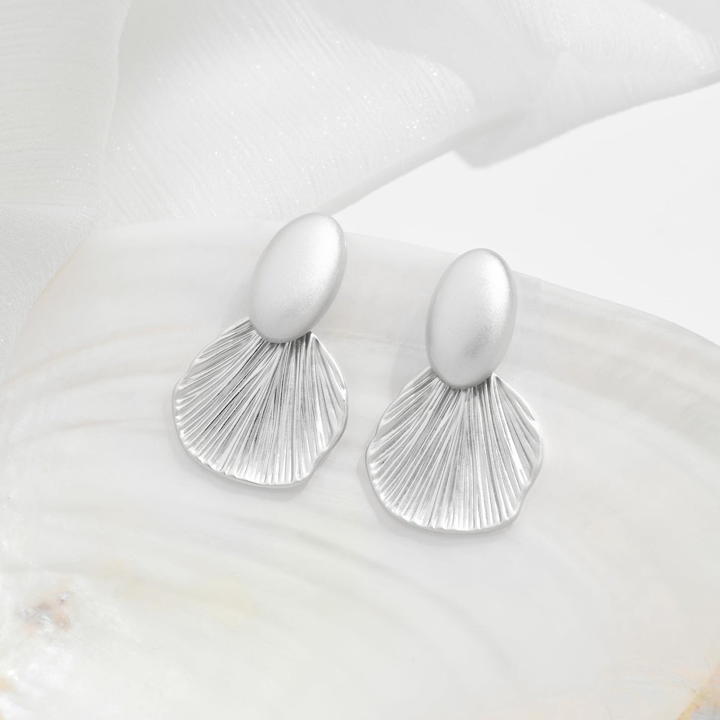 FILMOON Matte Silver Plated Earrings Dangle Earring for Women Formal Statement Jewelry