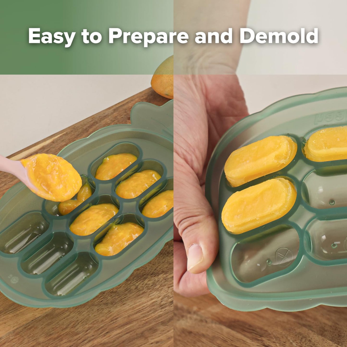 Haakaa Silicone Nibble Freezer Tray &Astronaut Beginner Silicone Cutlery Set -Breastmilk Teething Popsicle Mold - Baby Fruit Food Feeder Teether - Ice Cube Tray-Baby Spoons