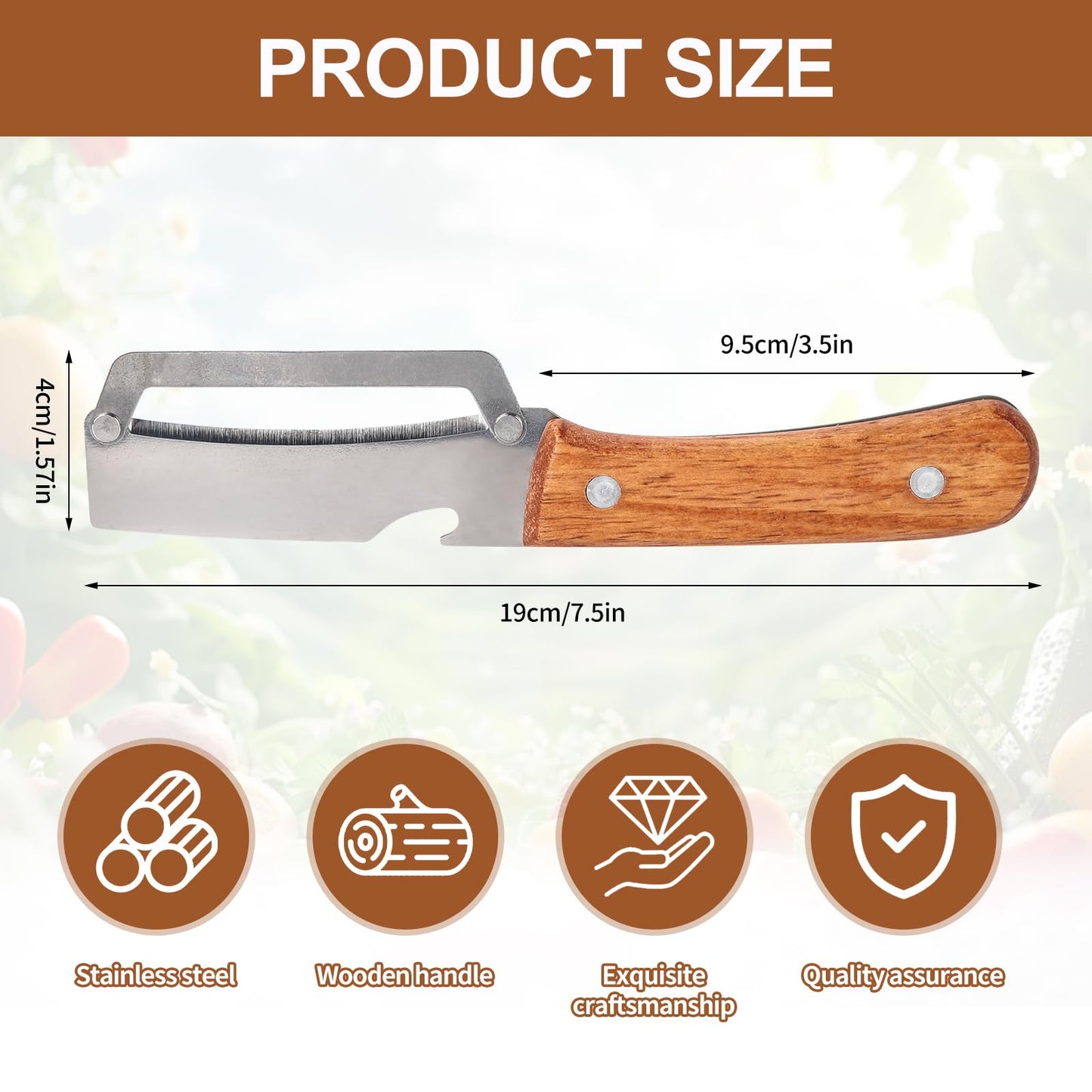 Multi-Functional Kitchen Vegetable Peeler: Ergonomic Handle, with Bottle Opener, stainless steel pota to peelers,papaya shredder,kiwi peeler,Suitable for Fruits, Sugar Cane, Pumpkin(1Pcs)