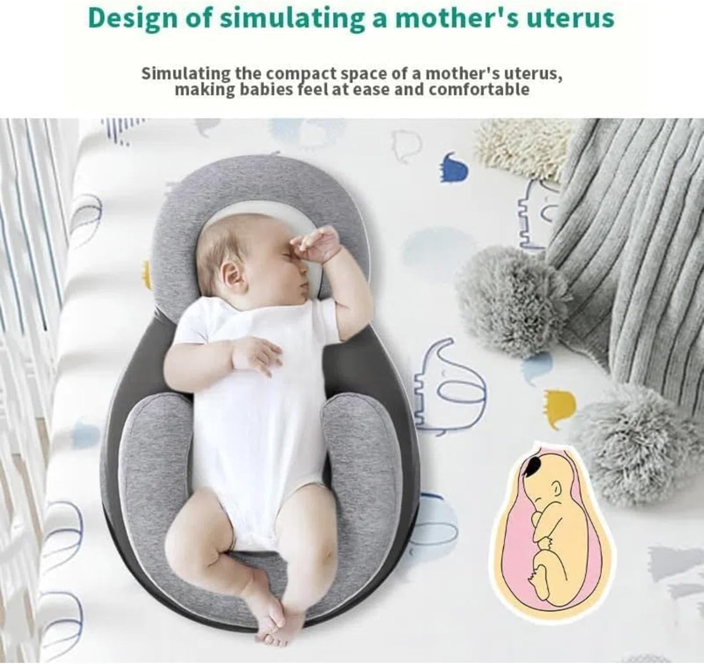 FOBSERD Baby Lounger Pillow for Infant Support Cushion Reflux Breastfeeding Pillow, Bottle Feeding, Tummy Time