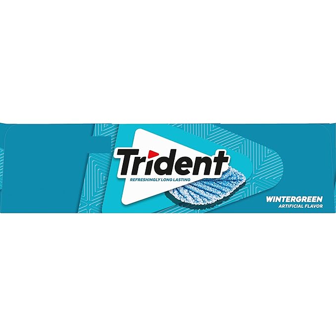 Trident Wintergreen Sugar-Free Chewing Gum, 12 Packs of 14 Pieces (168 Total Pieces)