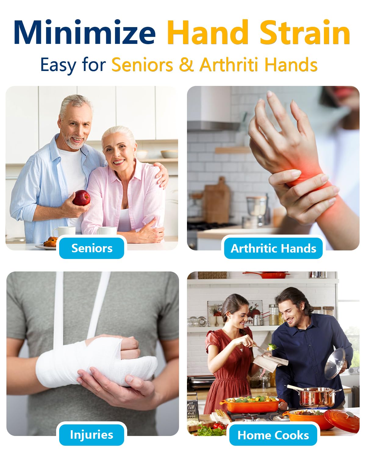 Electric Can Opener for Seniors Arthritis: Battery Operated, Hands free, Cordless, One Touch, Easy to Clean - Automatic Can Opener Smooth Edge with Powerful Motor for Kitchen by Befumly