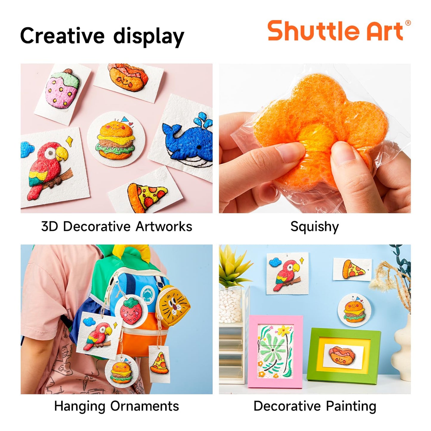 Shuttle Art 68 Pcs Magic Foam Texture Painting Refill Paper Kit - 60 Sheets of Upgraded Foam Texture Paper for a Magical 3D Effect