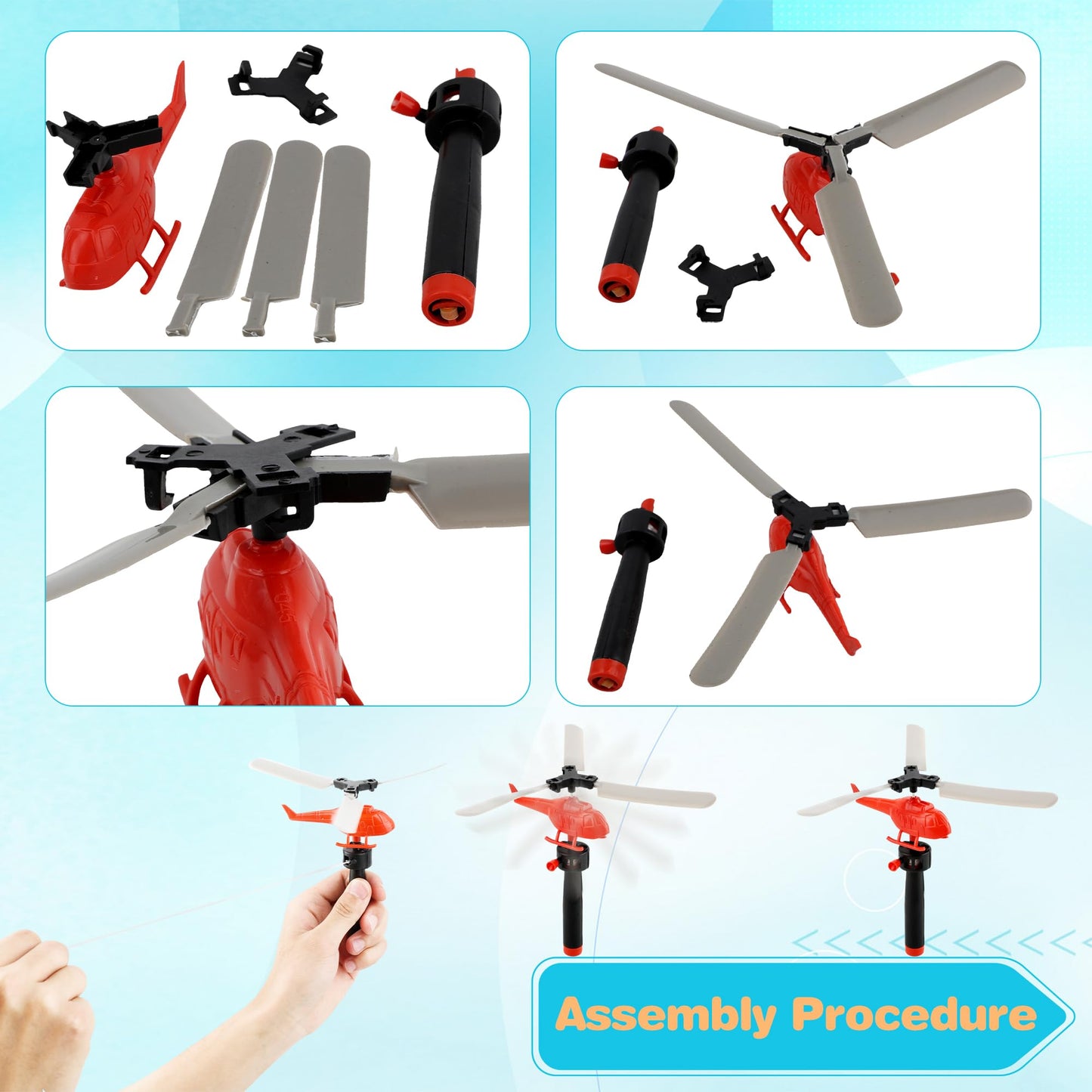 Octaday 12 Pack Flying Toy Hand Helicopter Flying Planes Toys Plastic Flying Helicopter Airplane Toys for Kids Outdoor Party Favors Classroom Prizes Birthday Gift, Random Color