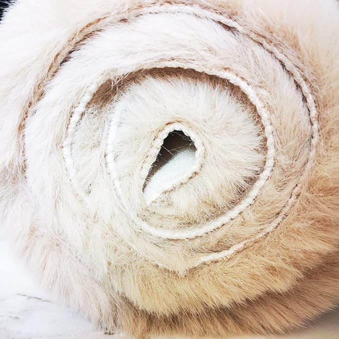 Ghouse Soft Faux Sheepskin Fur Rug 2x6 Light Brown Beige Fluffy Bedside Rugs Plush Rug Shag Nursery Carpet Area Rugs for Living Room Bedroom Playing Room Decor