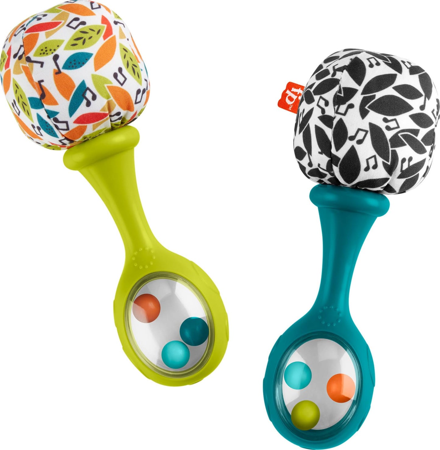 Fisher-Price Newborn Toys Rattle ‘n Rock Maracas, 2 Soft Musical Instruments for Developmental Play Babies Ages 3+ Months, Neutral Colors