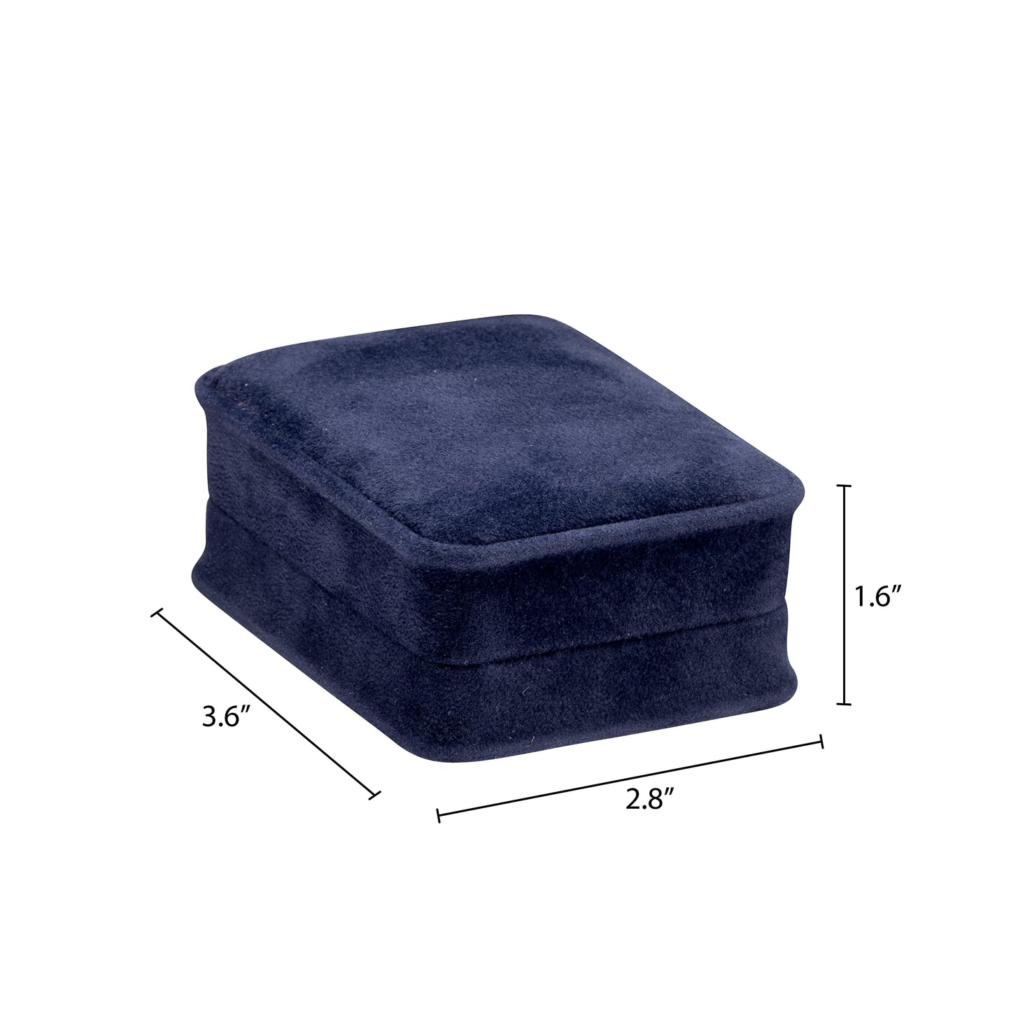 Allure - Rich Suede Navy Blue T-Style Earring Box, Elegant Diamond Earring Case, With Blue Velour Interior, Jewelry Display Gift Box, For Unique Proposal, Engagement Or Wedding.