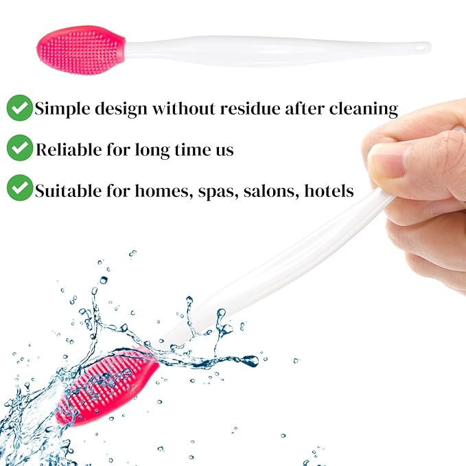 100 Pack Lip Scrub Brushes, Double Sided Silicone Exfoliating Lip Brush, Soft Lip Facial Cleaning Scrubber Tool Blackhead Remover for Smoother and Fuller Lip Appearance
