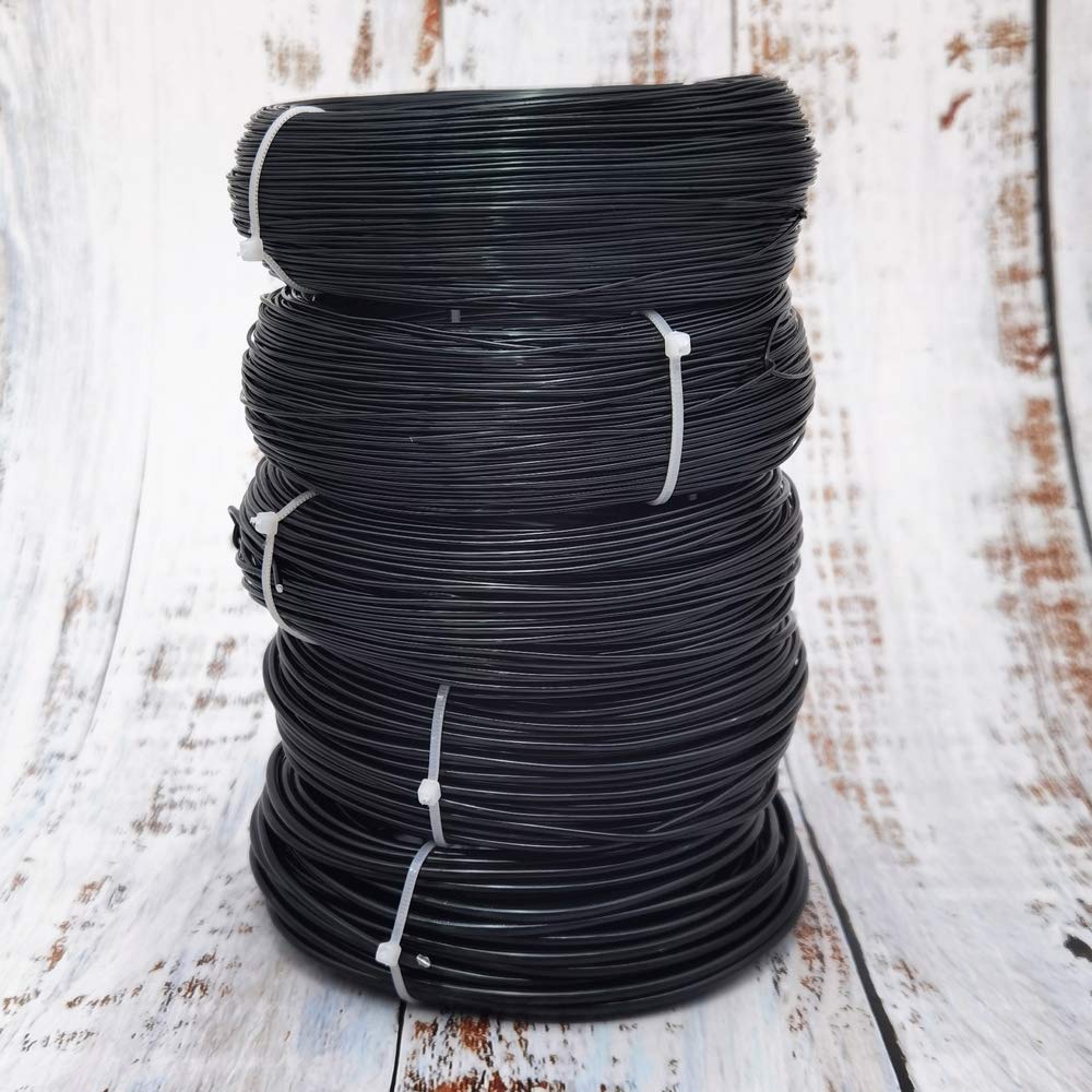 INSPIRELLE 18 Gauge 377 Feet Black Aluminum Craft Wire Bendable Metal Wire for Jewelry Craft Making