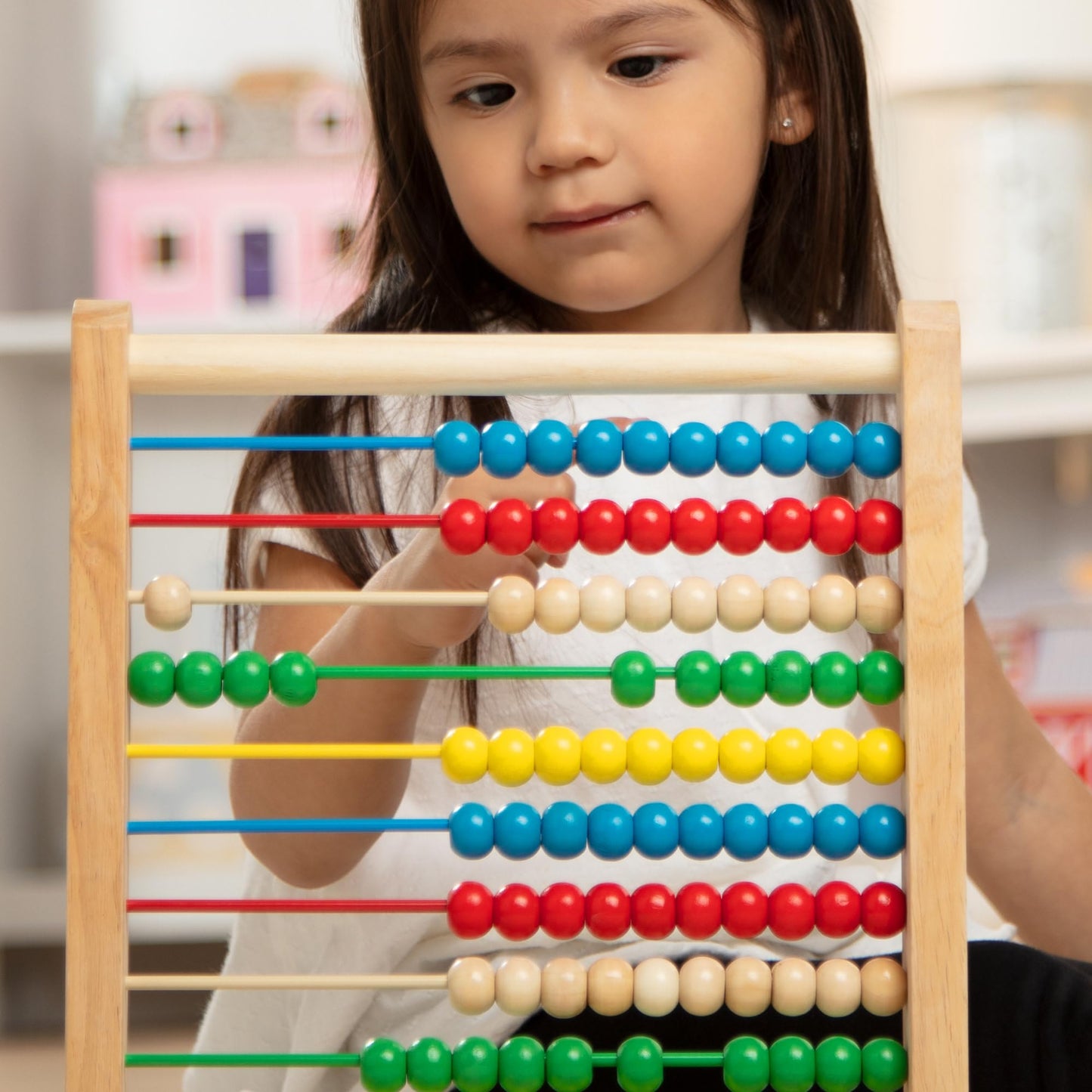 Melissa & Doug Abacus Classic Wooden Toy with 100 Beads - Preschool Learning Activities and Math Games for Kids, Homeschool Essentials for Ages 3+