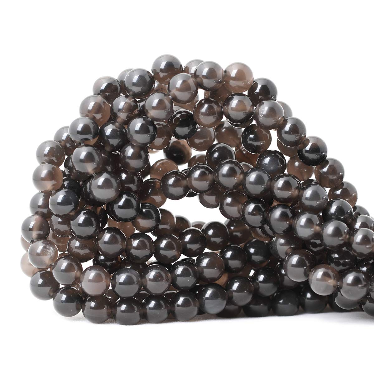 CHEAVIAN 45PCS 8mm Natural Ice Obsidian Gemstone Round Loose Beads Crystal Energy Stone Healing Power for DIY Jewelry Making 1 Strand 15"