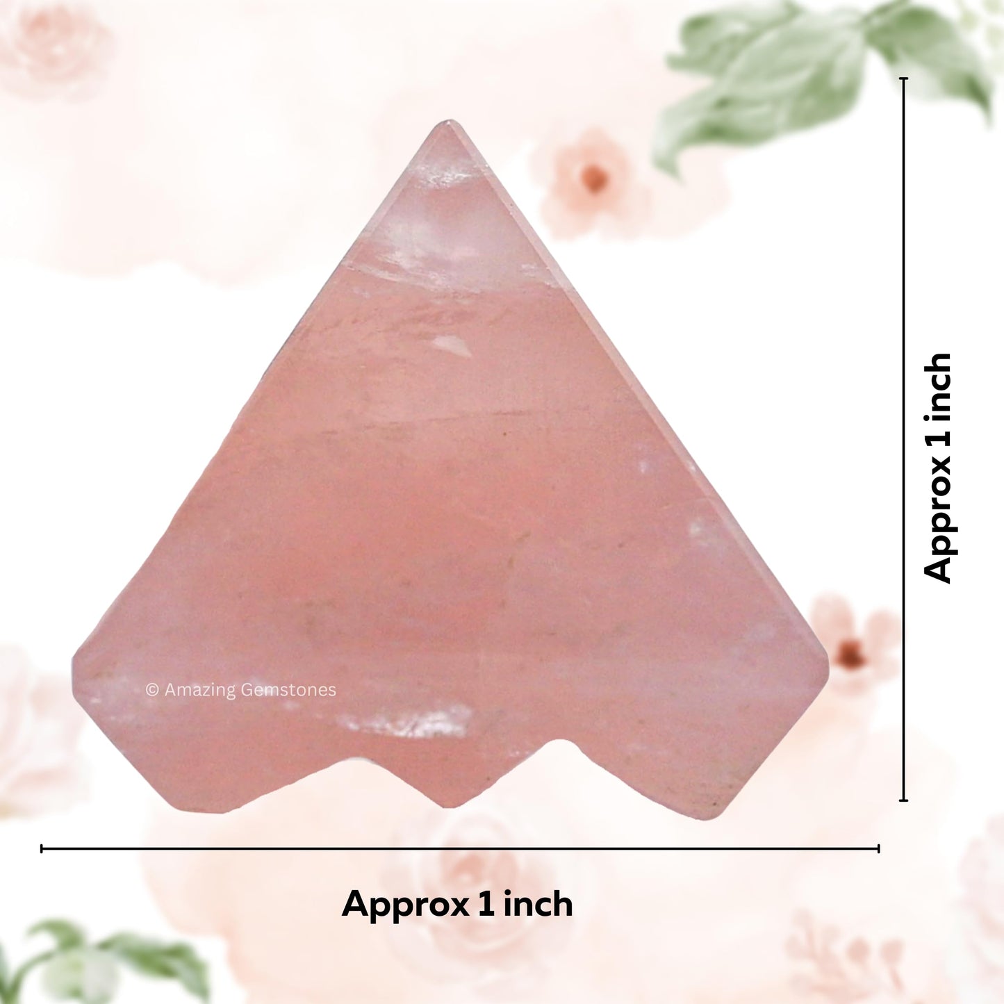 Amazing Gemstone Rose Quartz Crystal Pyramid with 9 Pyramid Plate Bottom - 1" Mini Pyramid Figurine of Natural Stone Pyramid for Meditation, Reiki, Chakra Balancing Vastu Pooja and Crystal Grids