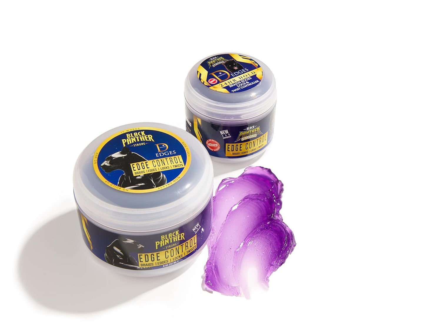 DIAMOND EGDES BLACK PANTHER STRONG Styling Gel. Great for Curly Hair, 8 Ounce