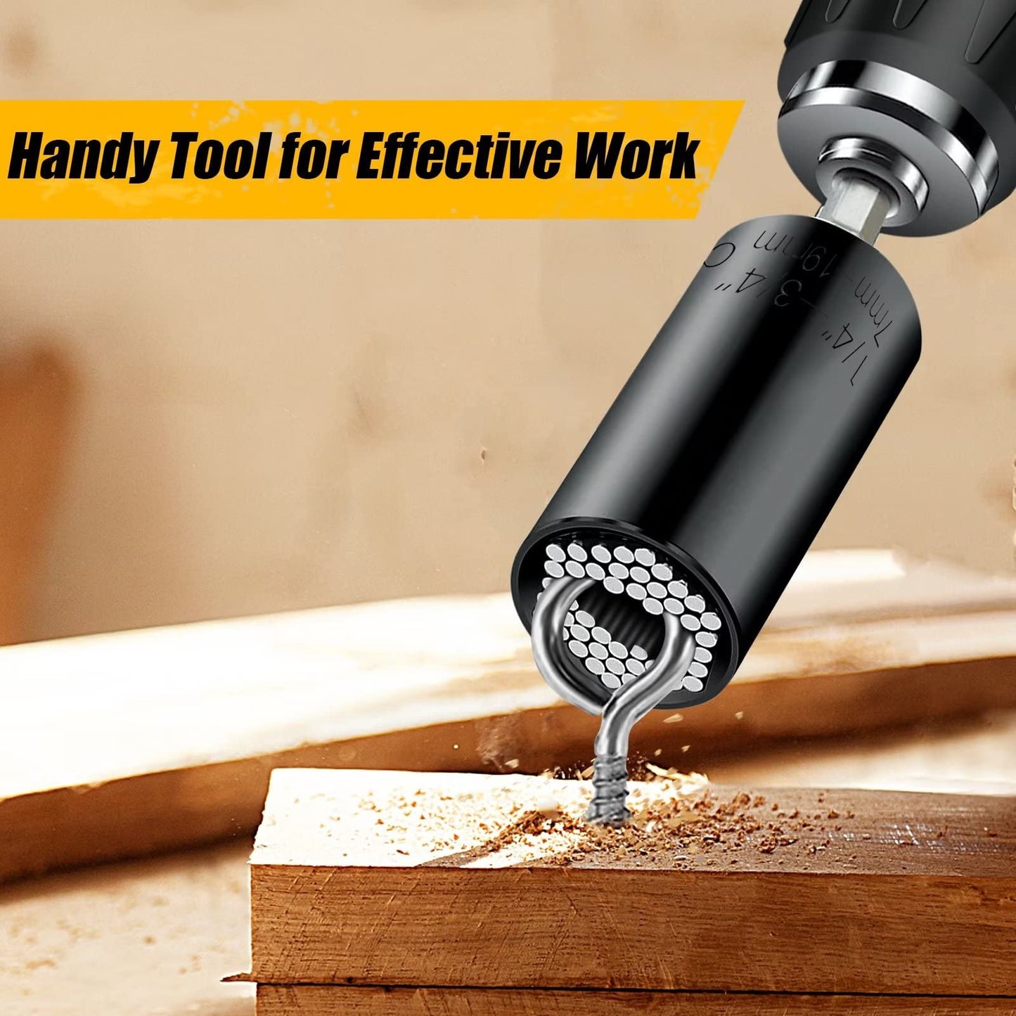 Stocking Stuffers for Adults Men, Super Universal Socket Tools Gifts Socket Set with Power Drill Adapter(7-19 Mm) Christmas Gifts for Men Dad Handyman Husband Him, Cool Gadgets