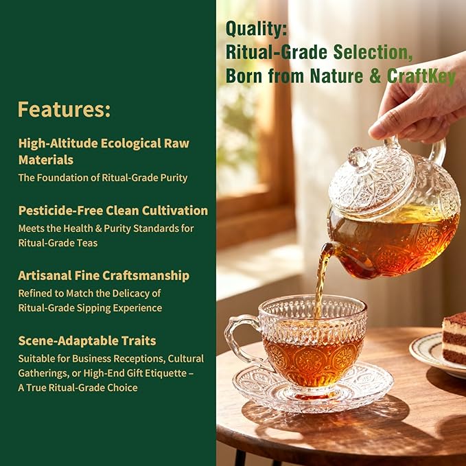 ZenVerdant Premium YUNNAN Black Tea - Loose Leaf Tea, Ceremonial Grade, Crafted for Mindful Zen Tea Ceremonies | Smooth Non-Bitter, Caramel & Roasted Sweet Potato Aroma | 3+ Steeps