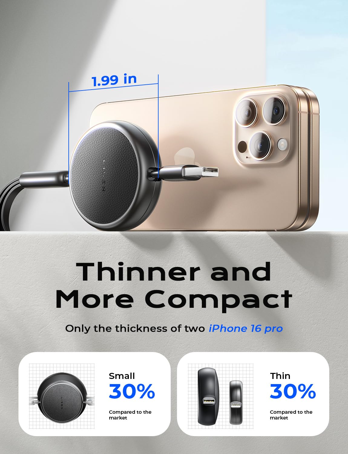 LISEN Multi Charging Cable, 3 in 1 Charging Cable, Retractable Car Charger with Type C/L/Micro USB Ports for iPhone 16 15 14 Pro Max/Samsung Galaxy S25/PS/Kindle, Multi Chargers for All Devices