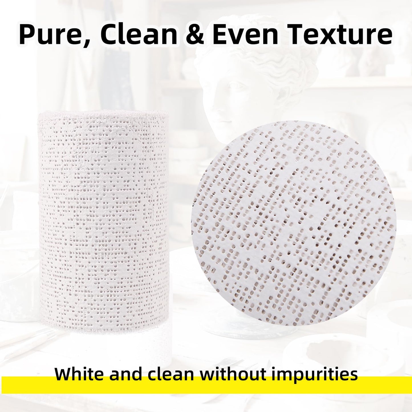 Falling in Art Plaster Cloth Rolls, 6 Pack Plaster Bandage, Plaster Gauze Strips for Body Casting, Crafting and DIY Projects, 3 Inches x 106 Inches