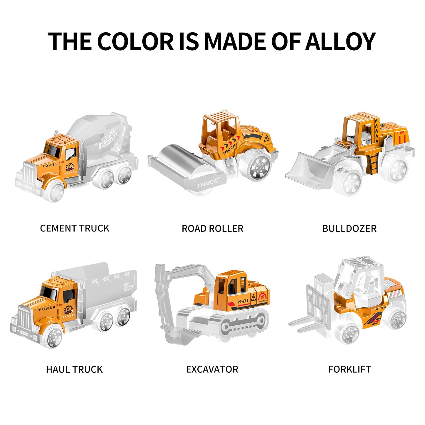TEMI Toddler Toys for 3 4 5 6 Years Old Boys, Die-cast Construction Toys Car Carrier Vehicle Toy Set w/Play Mat, Kids Toys Truck Alloy Metal Car Toys Set for Age 3-9 Toddlers Kids Boys & Girls