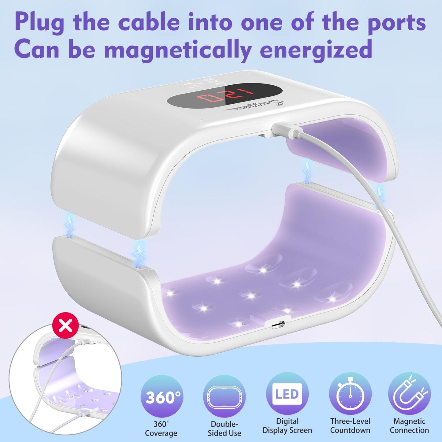 Suzzam UV Light for Resin, Large Double-Sided UV Resin Light, 2 in 1 & Split Usageable, 360° Wide Coverage & 3 Timer Settings Digital Display Screen, 36W Fast Curing for DIY Crafts