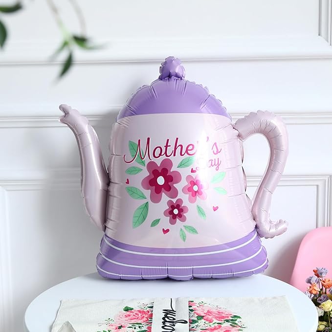 Mothers Day Decoration,160Pcs Pastel Purple Yellow Balloon Garland Arch Kit,with Butterfly,Teapot,Happy Mother's Day Foil Balloons,for Mother's Day Mom Birthday Garden Tea Party Decorations