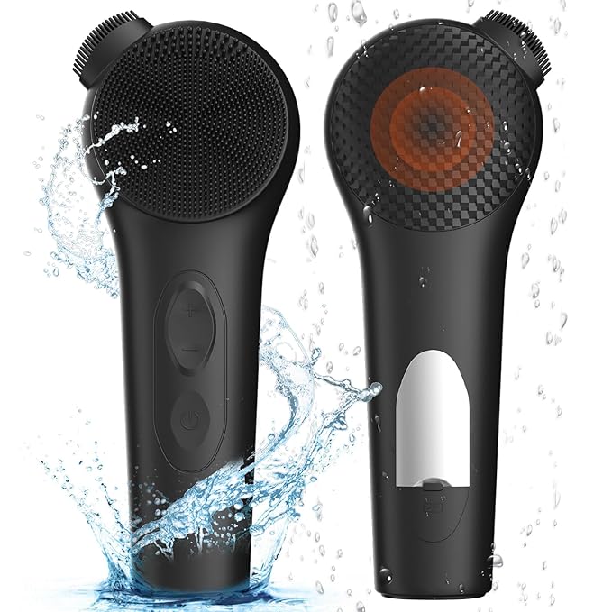 Landmore Silicone Face Scrubber, Electric Facial Cleansing Brush Rechargeable, Waterproof Face Brush for Cleansing, Exfoliating, Massaging, Electric Face Scrubber for Women & Men