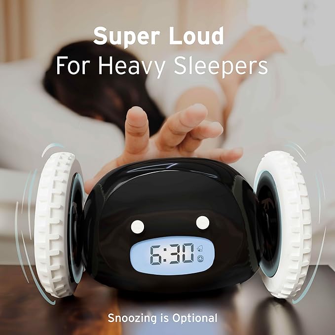 CLOCKY Alarm Clock on Wheels – Loud Rolling Alarm Clock for Heavy Sleepers