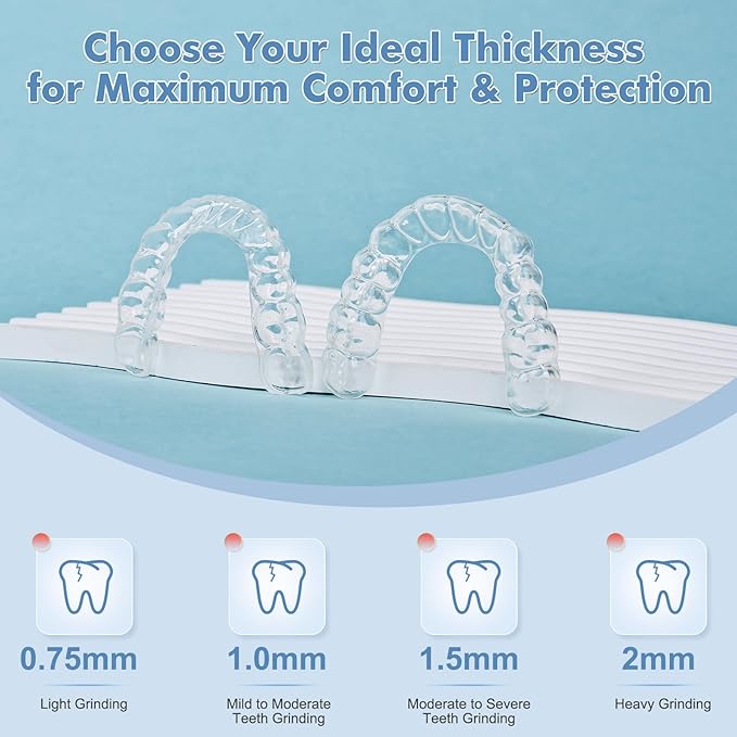Custom Clear Mouth Guard for Nighttime Teeth Grinding & Clenching – Comfortable Night Guard for Adults & Teens, BPA-Free Bite Guard for Sleep