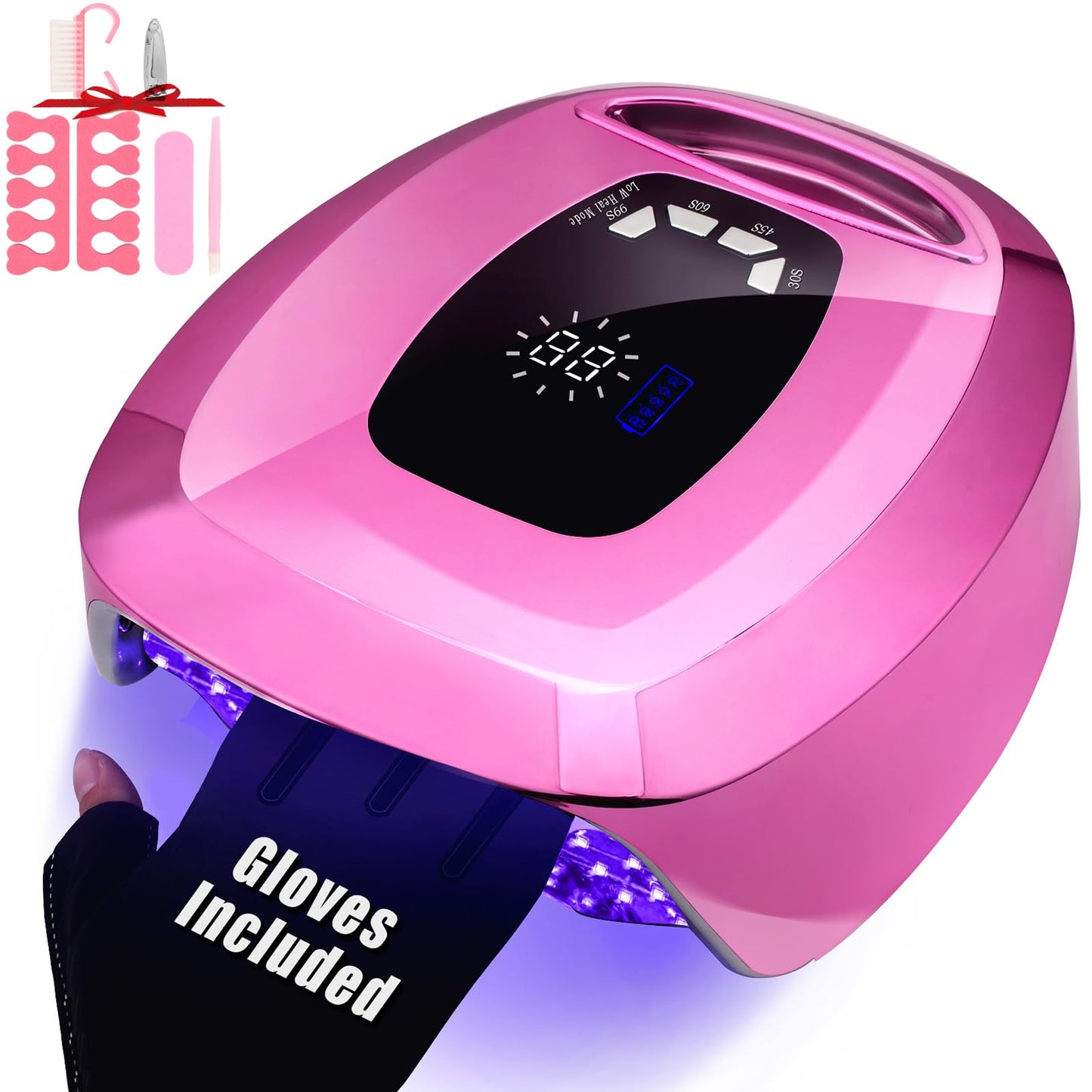 UV LED Nail Lamp Dryers Cordless 108W Rechargeable Portable UV Light for Gel Nails Polish Kit,Fast Curing Poly Builder Gel Lamp with Sensor Metal Base 4 Timer 35 LEDs,Professional Manicure Art Tools