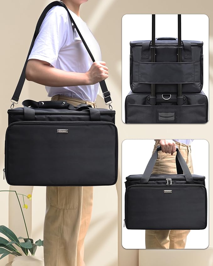 TANTO Extra Large Makeup Bag Travel Makeup Case Professional Makeup Artist Bag with 4 Clear Pouches Hairstylist Cosmetic Bag with Detachable Dividers and Shoulder Straps