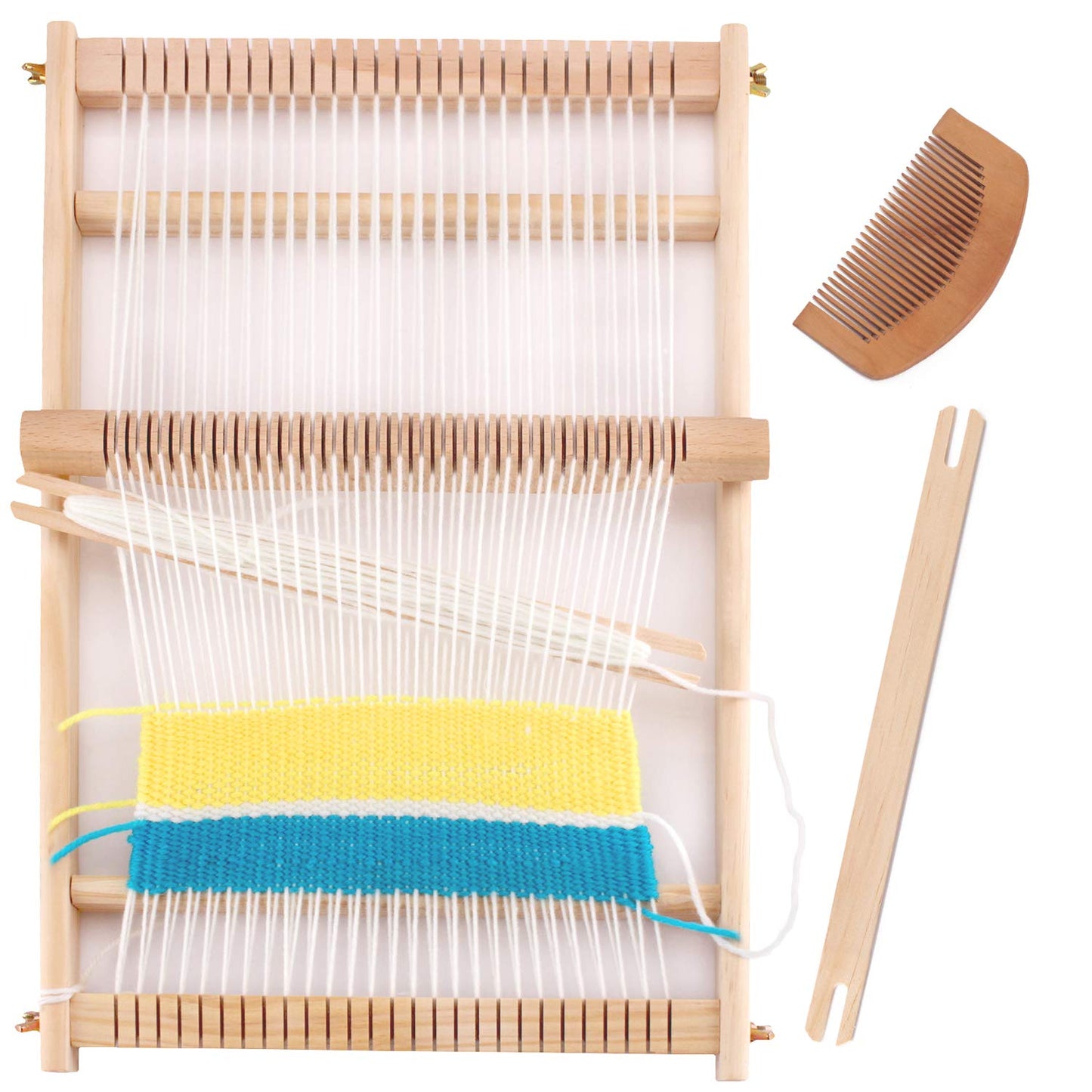 CYCHIRV Weaving Loom Kit, 15.2" H x 9.85" W Wooden Tapestry Looms, Warp Frame Loom Heddle Bar for Weave Board Weaver Tapestry Kids Beginner