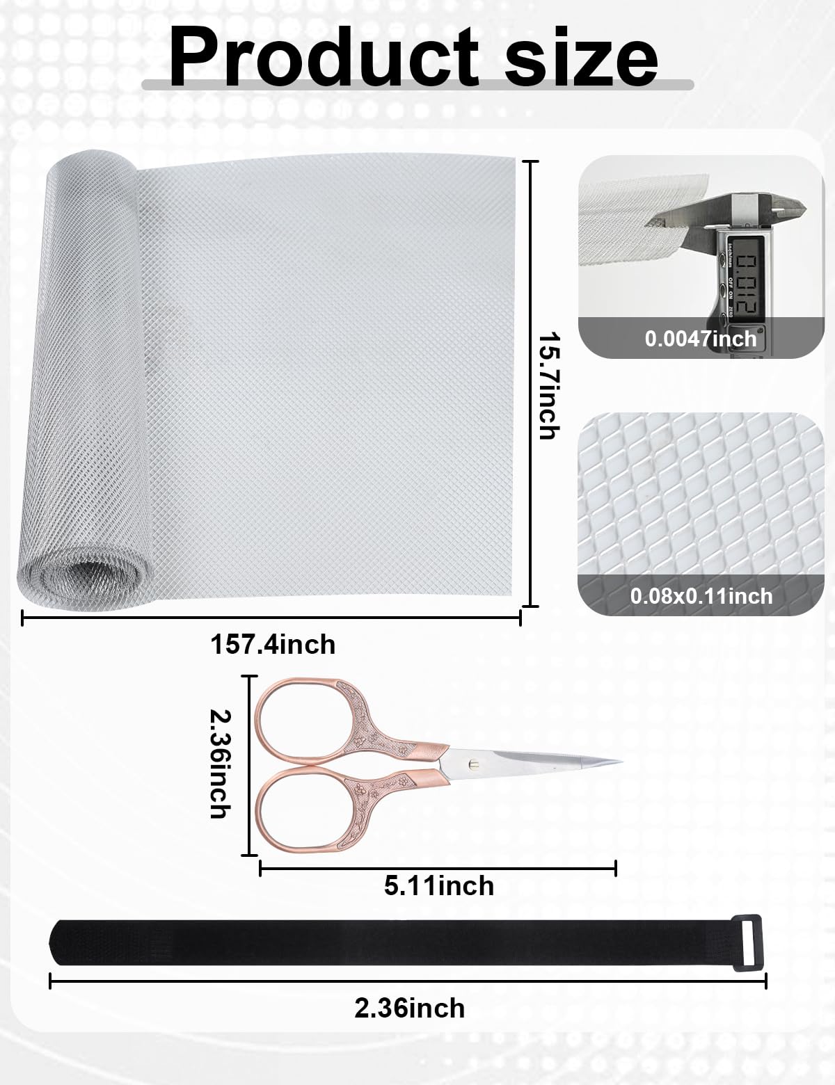 Aluminum Wire Mesh for Arts and Craft -15.7" x 13.1ft – Flexible Sculpting Mesh for Arts & Crafts, Easy-Cut Thin Metal Mesh with Bonus Scissors & Storage Straps, DIY Sculpture & Creative Crafts