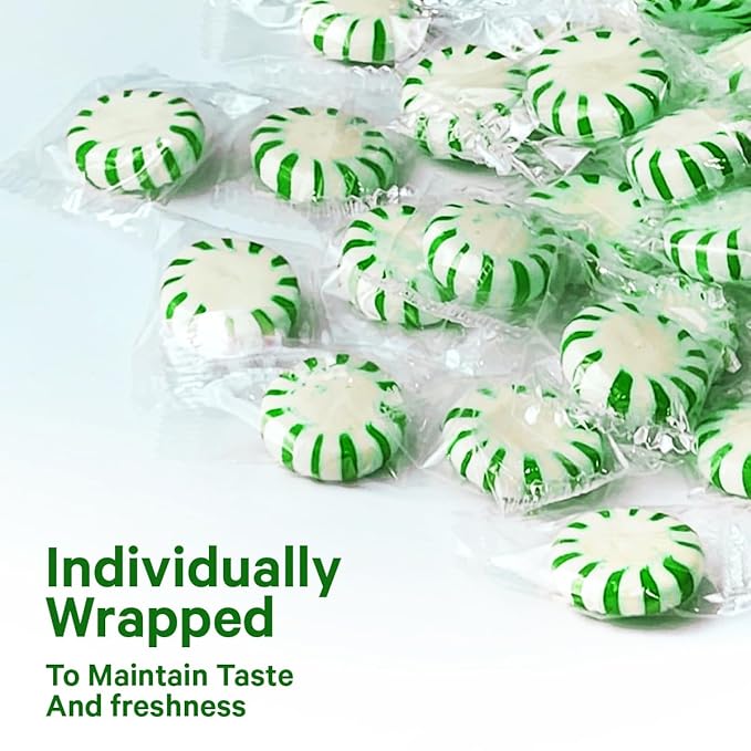 Starlight Spearmint Individually Wrapped Candy, 4 Pound Bulk Pack, Sweets for On the Go Refreshment, Starlight Mints Bulk Candy.