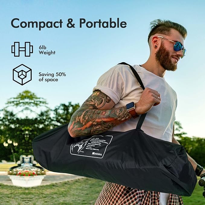 AKSOUL Hammock Camping Chair Swinging: Foldable & Portable Swing Chairs with Storage Bag - 265lbs Adult Weight Capacity - Folding Rocking for Lawn Camp Stargazer Outdoor