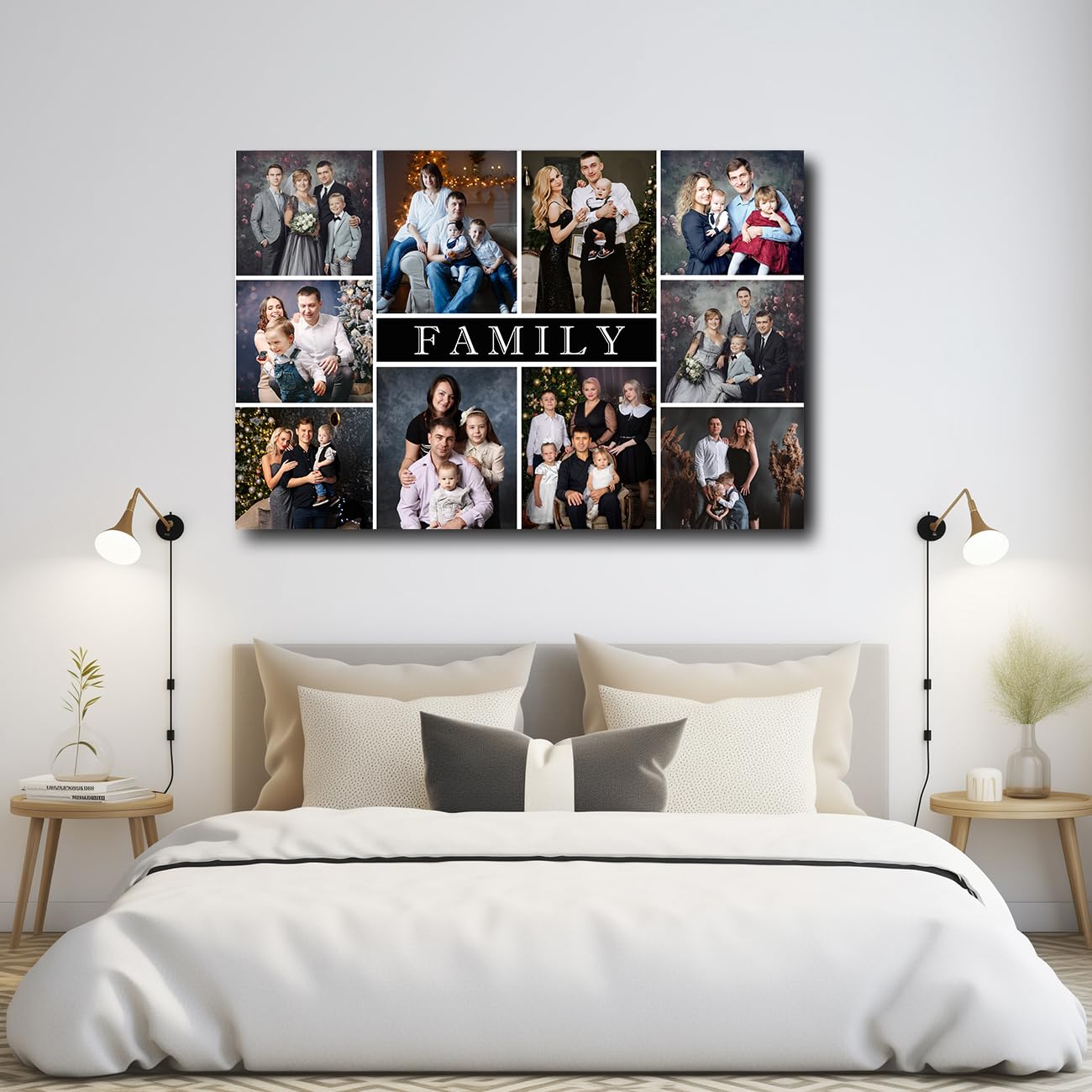 CXHOSTENT Collage Canvas Prints with Your Photos Personalized Multi Pictures for Wall Customized Collage Photo Canvas Wall Art For Home Decor Framed (Custom-A6, 8.00" x 12.00")