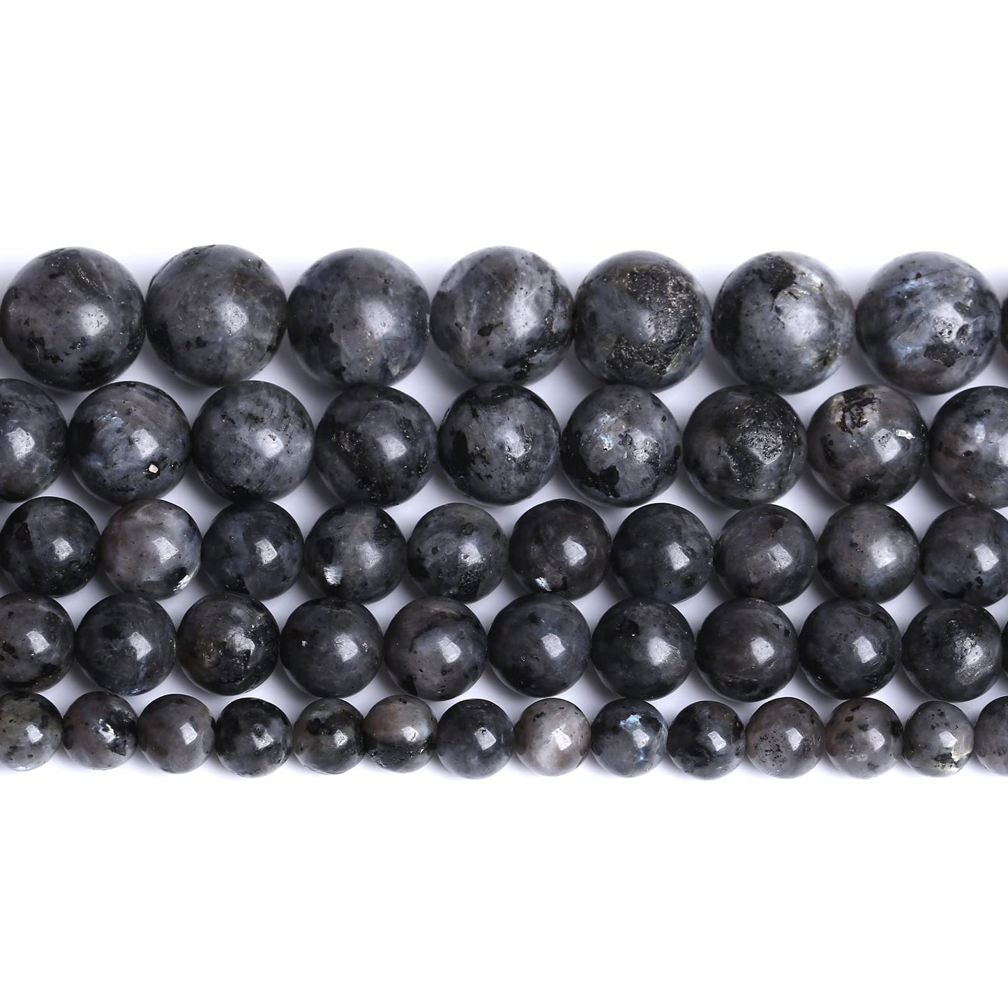 10mm 38pcs Natural Black Labradorite Stone Beads Round Larvikite Beads for Jewelry Making DIY Bracelet 15" Strand Wholesale (Black Larvikite Labradorite Beads, 10mm)