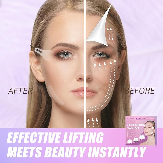 Face Tape,Face Lift Tape,Face Lift Tape Invisible,Neck Tape lifting Invisible,V-Shaped Instant Face Tapes for Lifting Sagging Skin Eyes Double Chin Wrinkles Waterproof Mix Box (160PCS, Hibiscus)