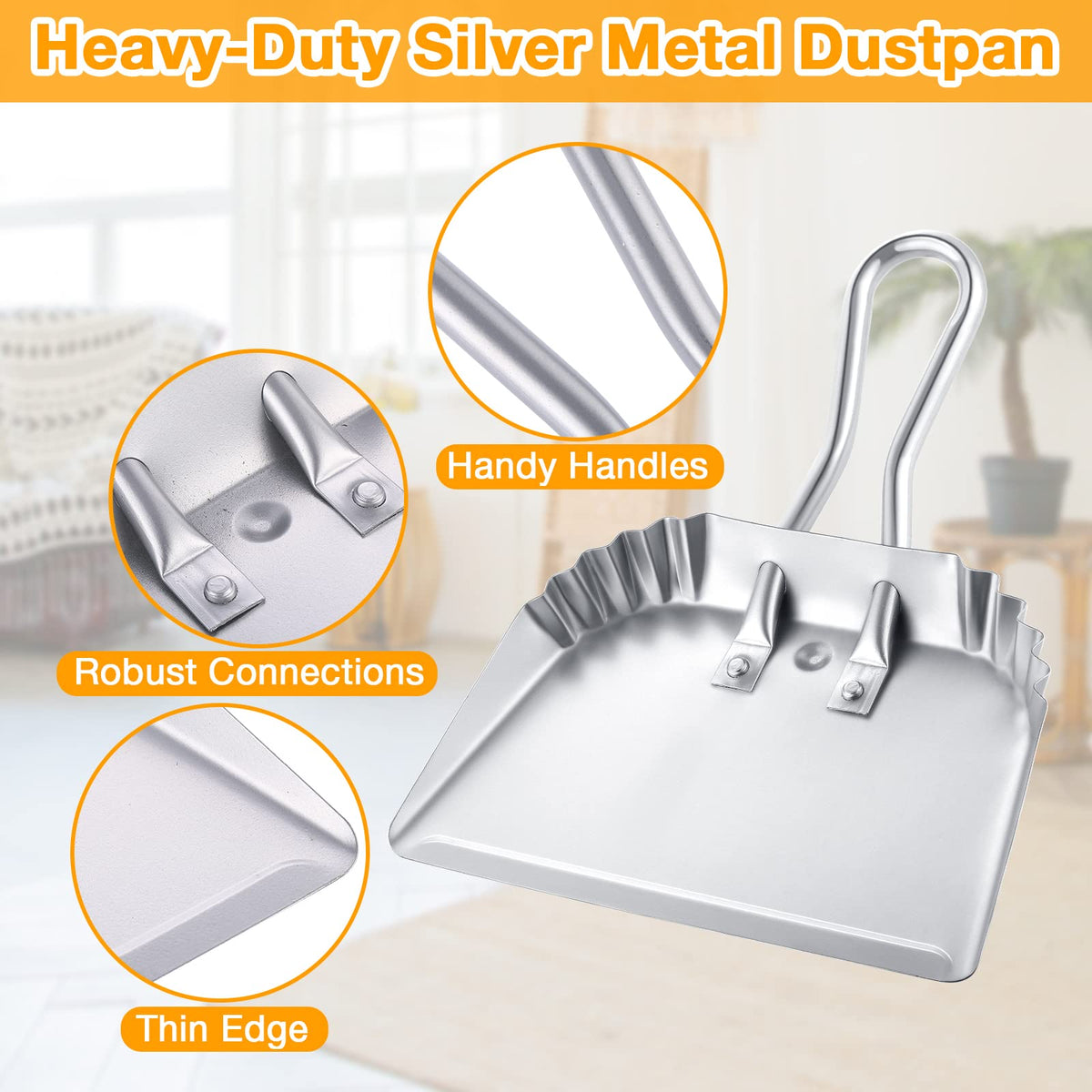 2 Pcs Heavy Duty Metal Dust Pans (2 Count)