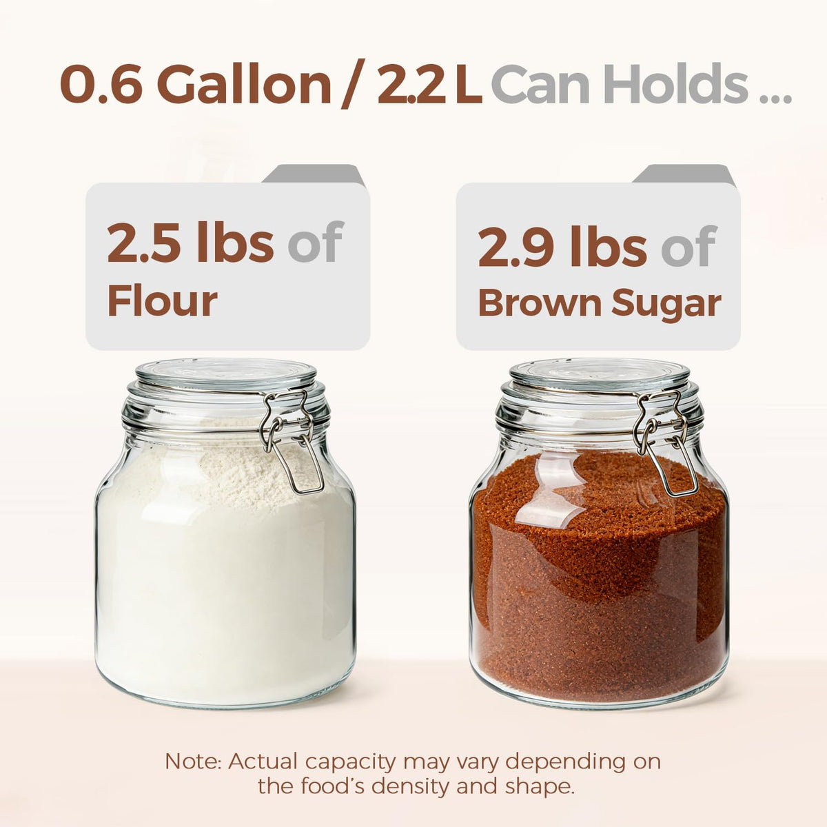 Large Glass Pantry Jars with Airtight Lids 74 oz 2 Pack Wide Mouth (2 Count)
