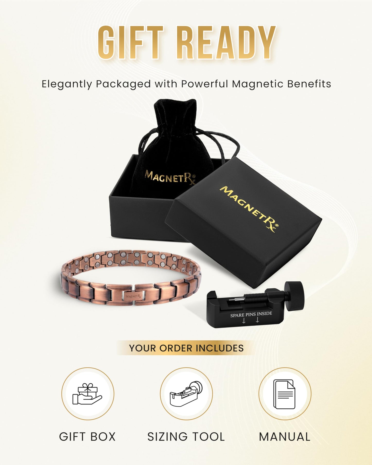 MagnetRX® Copper Anklet for Men – Ultra Strength Magnetic Copper Ankle Bracelet for Men – Effective Magnetic Ankle Bracelet (Men's Anklet)