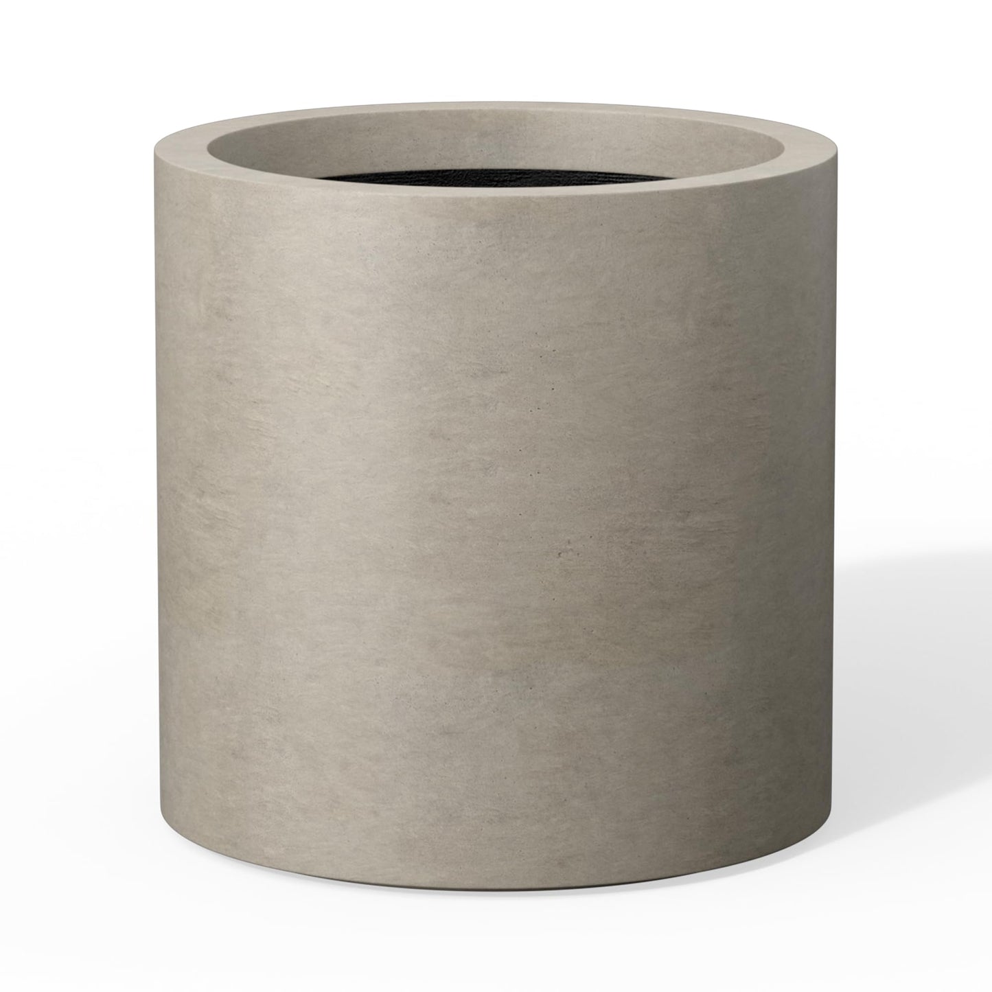 Kante 12.6" Concrete Cylinder Planter, Large Weather Resistant Concrete Planter with Drainage Hole & Rubber Plug, Handcrafted for Indoor Outdoor Plants & Patio Decor, Weathered Concrete Finish